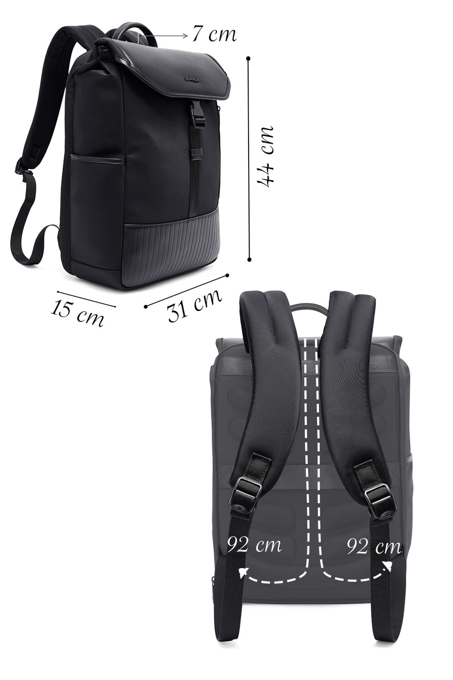 D-Pack Unisex Siyah Deri Sırt Çantası