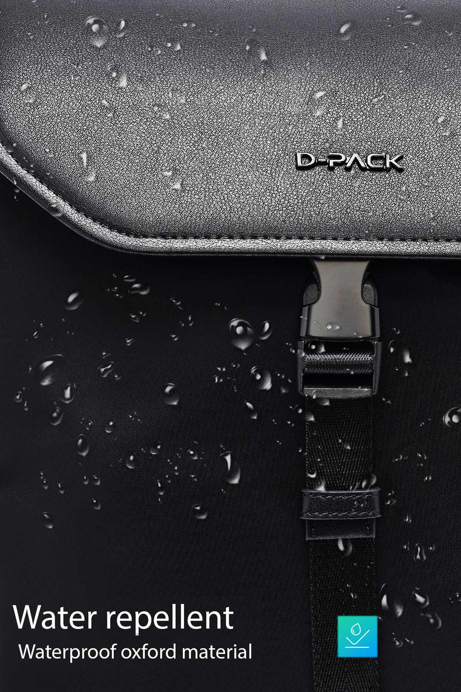 D-Pack Unisex Siyah Deri Sırt Çantası