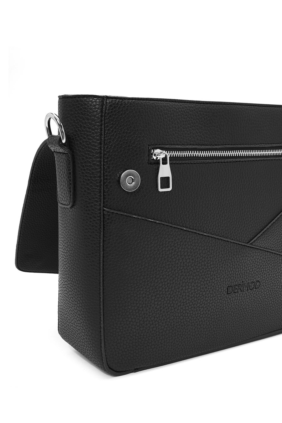 Men's Black Long Strap Messenger Bag