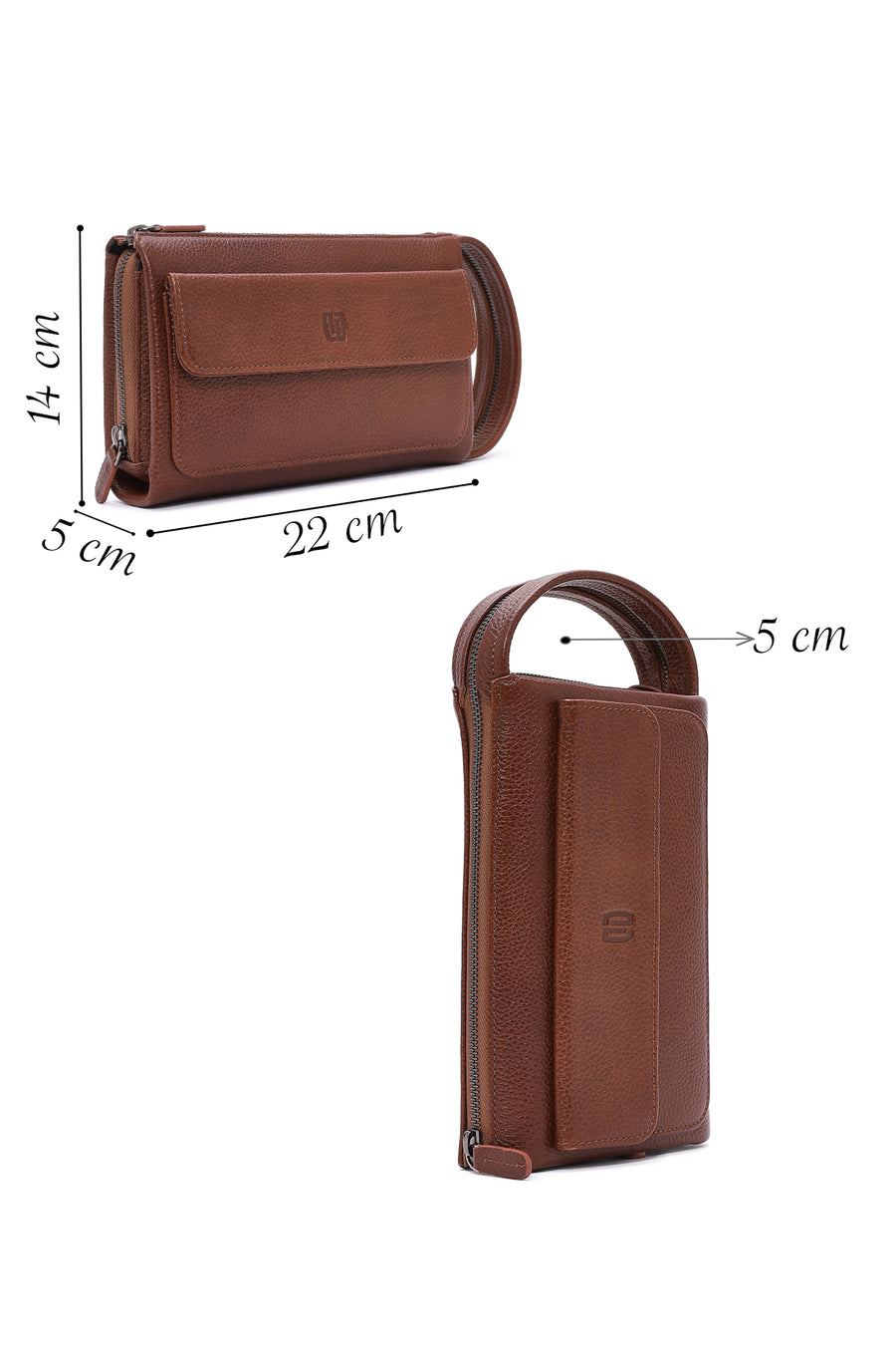 Men's Tan Leather Handbag