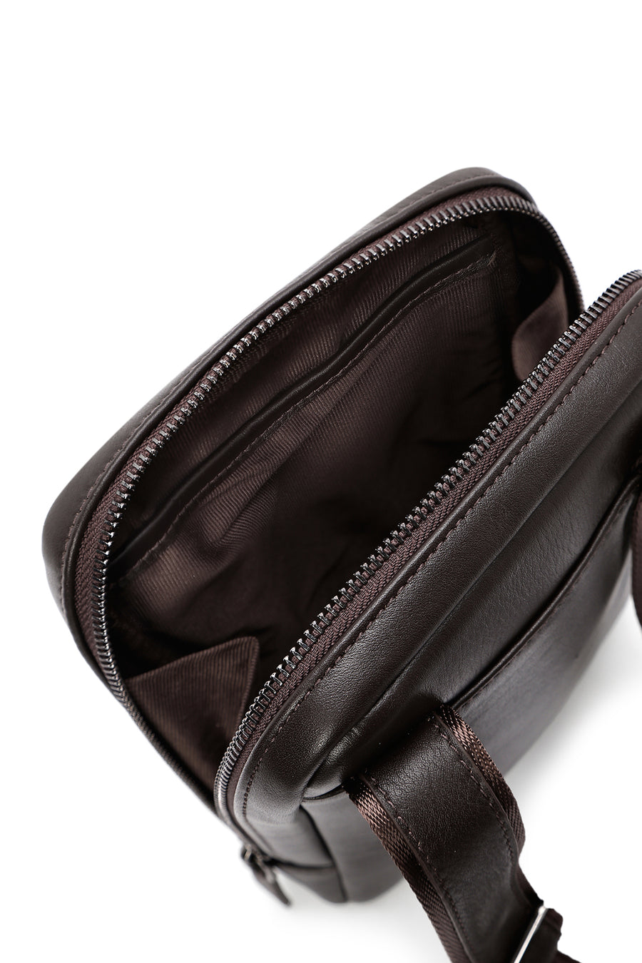 Men's Brown Leather Messenger Bag