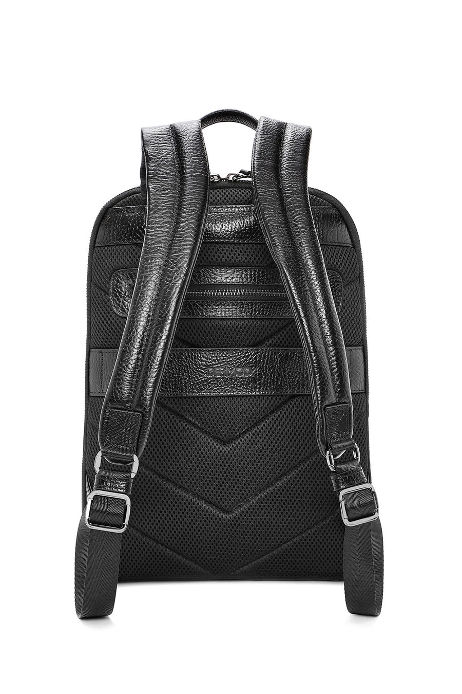 Men's Black Leather Backpack