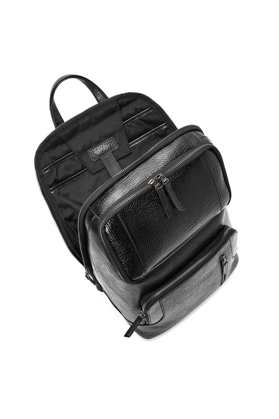 Men's Black Leather Backpack