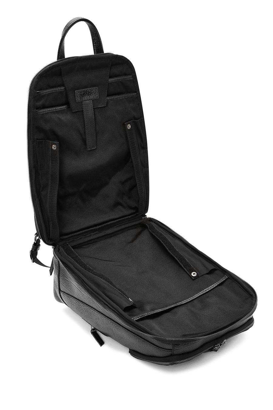 Men's Black Leather Backpack