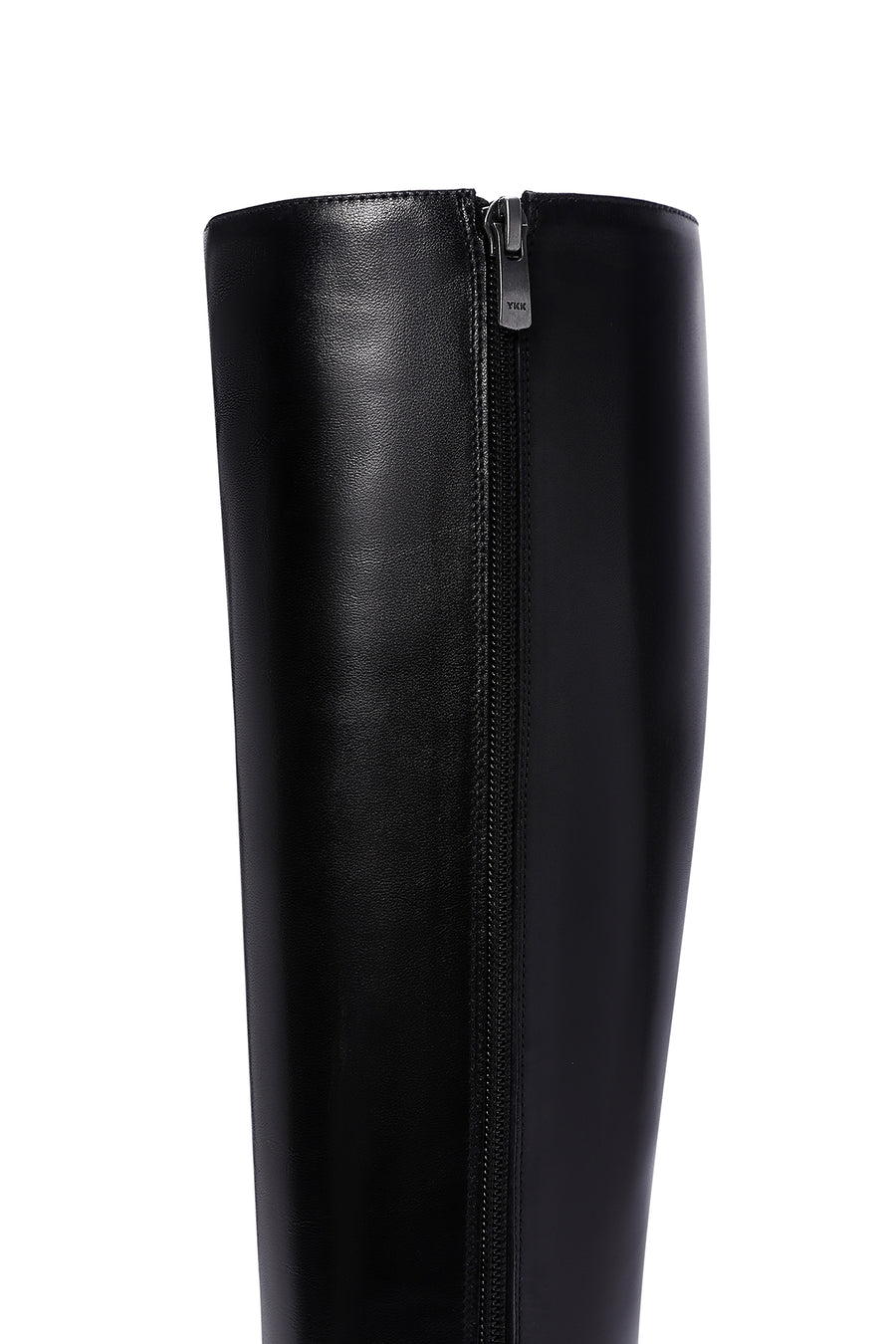 Women's Black Zippered High Heel Leather Boots
