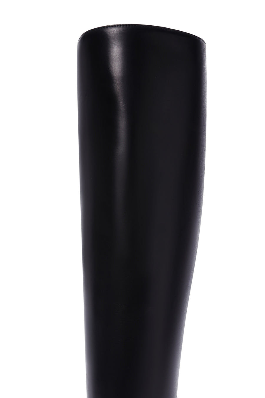 Women's Black Zippered High Heel Leather Boots