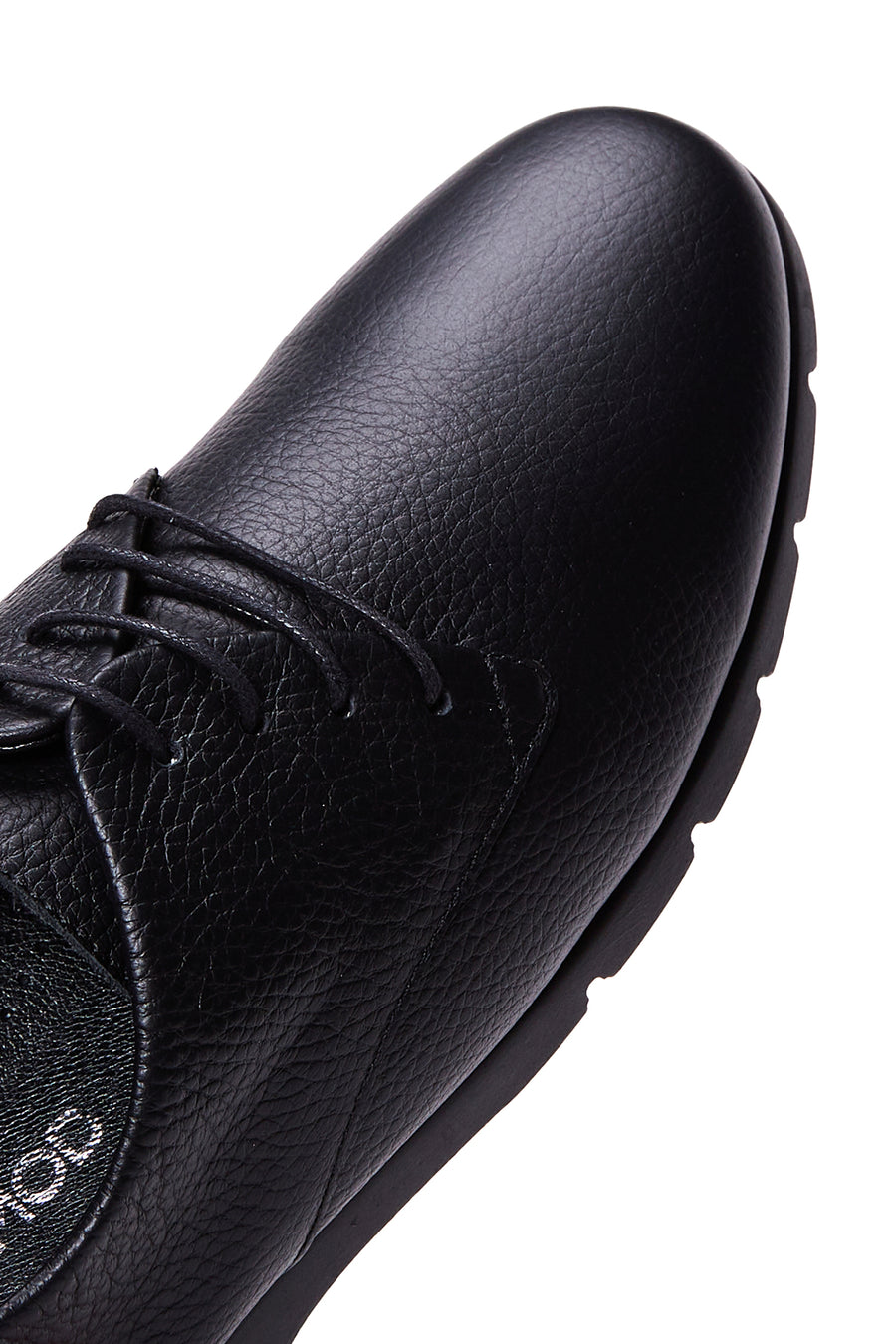Women's Black Lace-Up Leather Comfort Shoes