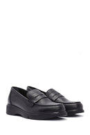 Women's Black Leather Comfort Loafer | Derimod