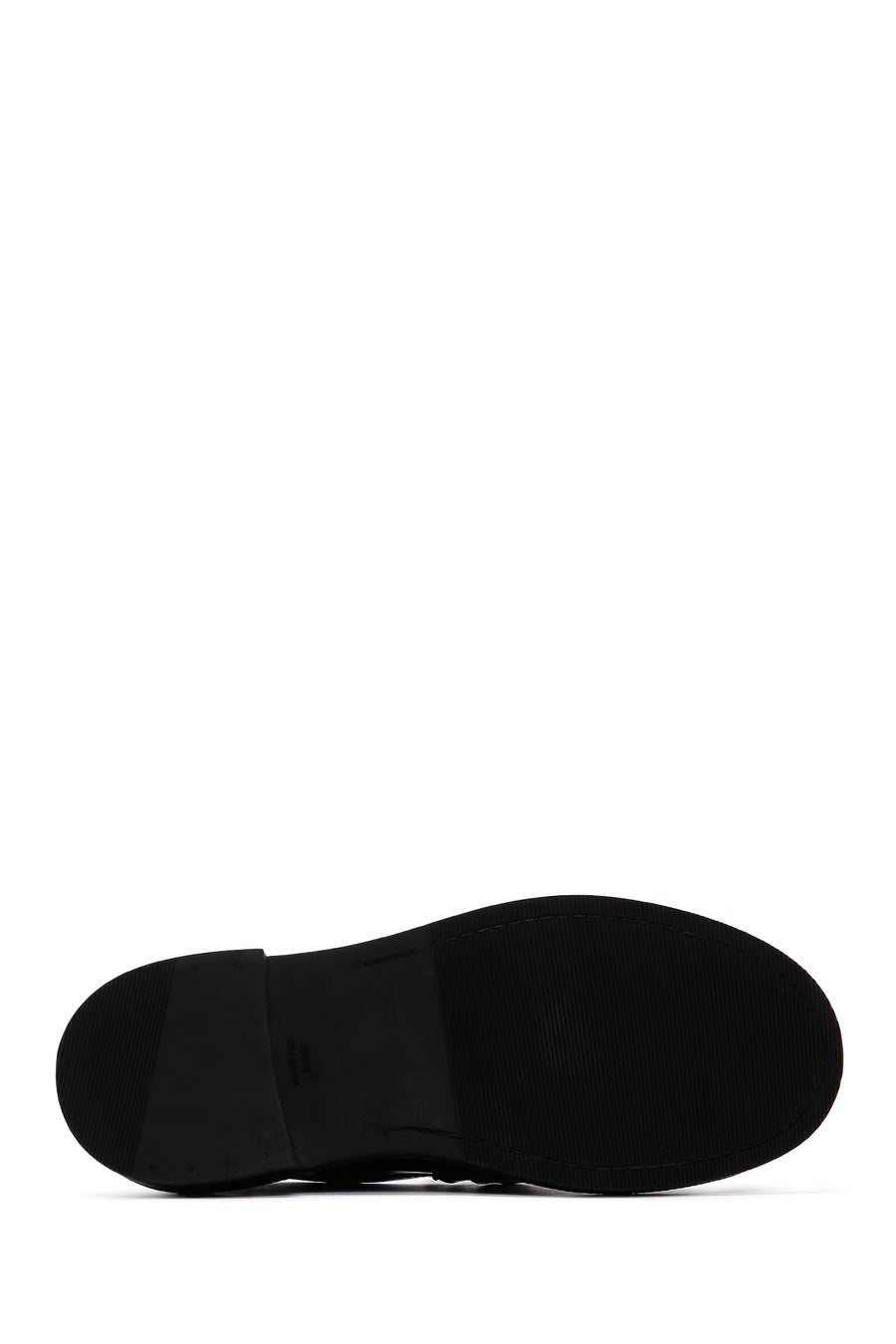 Kadın Siyah Zincir Detaylı Deri Maskülen Loafer