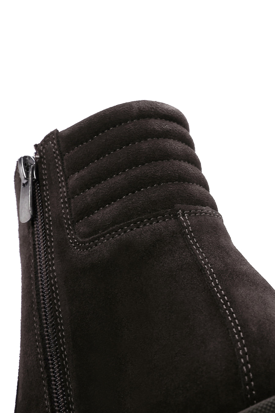 Women's Brown Zippered Suede Leather Boots