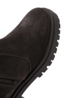Women's Brown Zippered Suede Leather Boots | Derimod