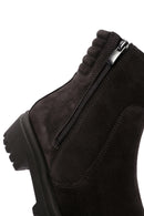 Women's Brown Zippered Suede Leather Boots | Derimod