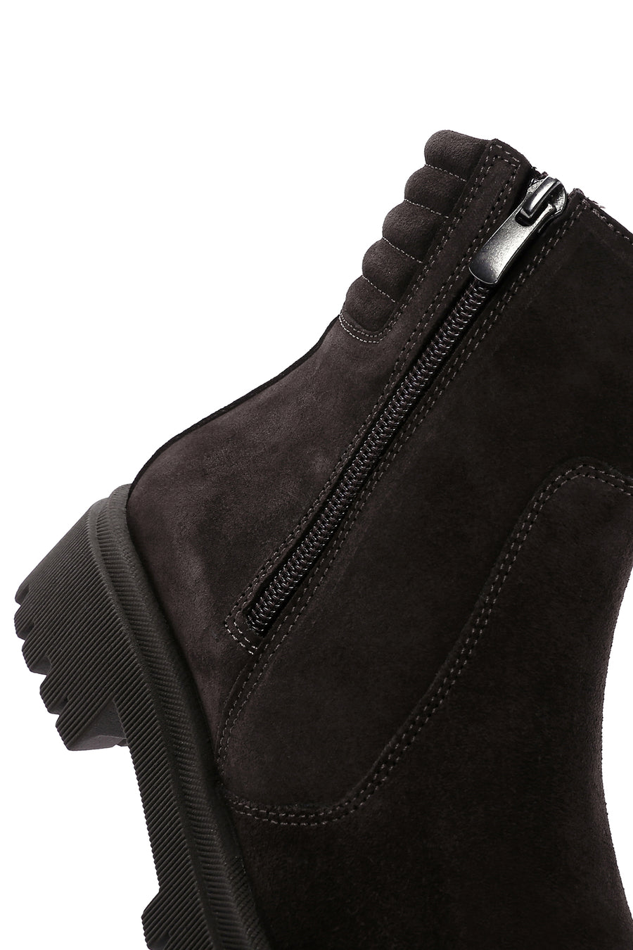 Women's Brown Zippered Suede Leather Boots