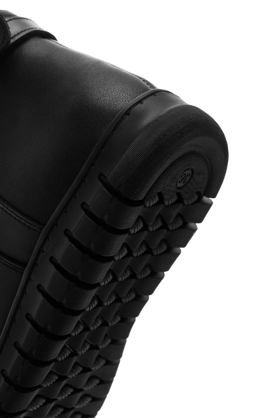 Kadın Siyah Fermuarlı Toka Detaylı Deri Comfort Bot