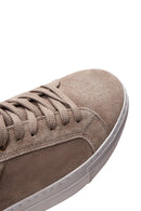 Women's Mink Lace-Up Suede Leather Sneakers | Derimod