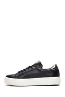 Women's Black Lace-Up Leather Sneaker | Derimod