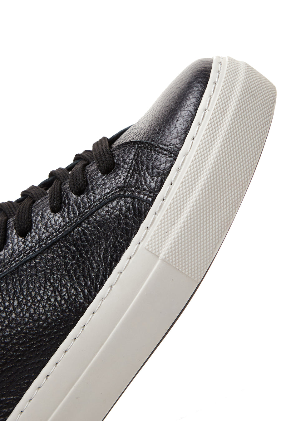 Women's Black Lace-Up Leather Sneaker