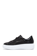 Women's Black Lace-Up Chunky Sole Leather Sneakers | Derimod