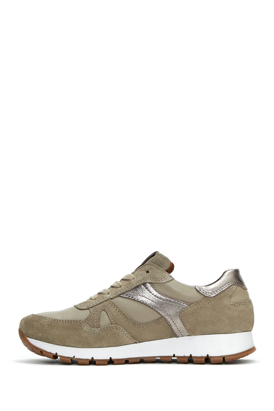 Kadın Vizon Bağcıklı Deri Sneaker