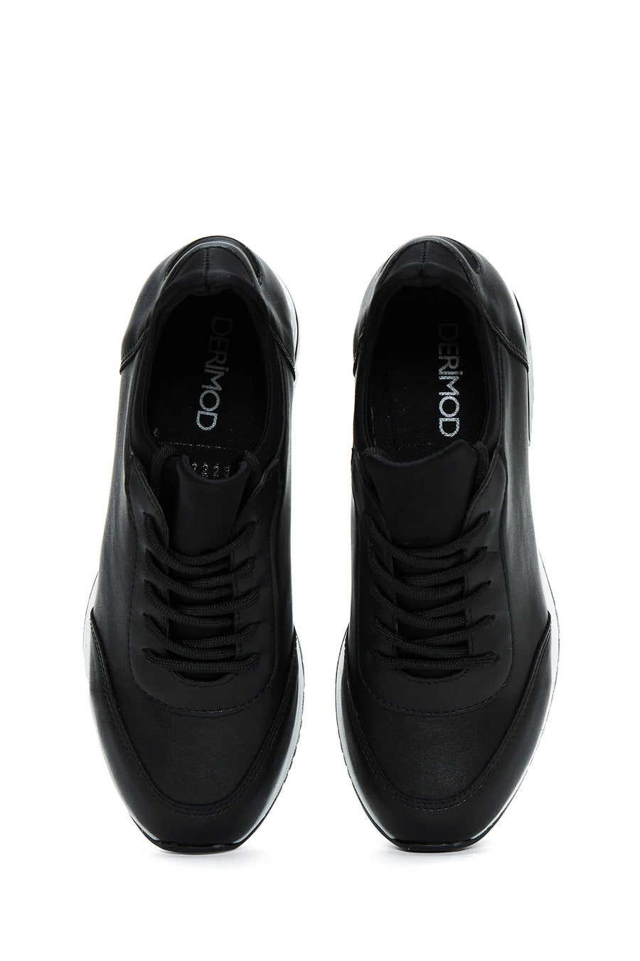 Kadın Siyah Bağcıklı Dolgu Topuklu Sneaker