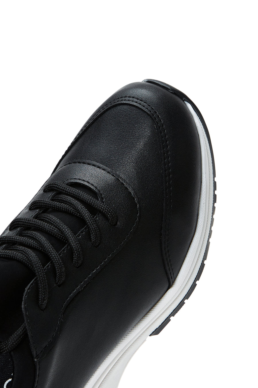 Kadın Siyah Bağcıklı Dolgu Topuklu Sneaker