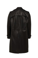 Bellingham Erkek Siyah Oversize Deri Trençkot | Derimod
