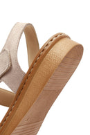 Kadın Bej Süet Deri Comfort Sandalet | Derimod