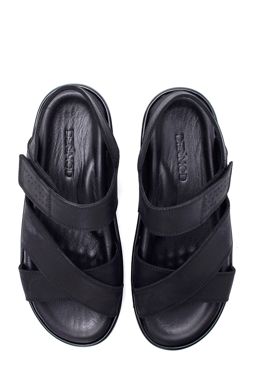 Men's Black Nubuck Leather Sandals