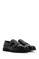 Erkek Siyah Çift Tokalı Deri Casual Loafer | Derimod