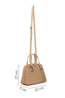 Woman Beige Long-Strap Printed Shoulder Bag | Derimod