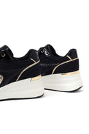 Kadın Siyah Bağcıklı Dolgu Topuklu Sneaker | Derimod