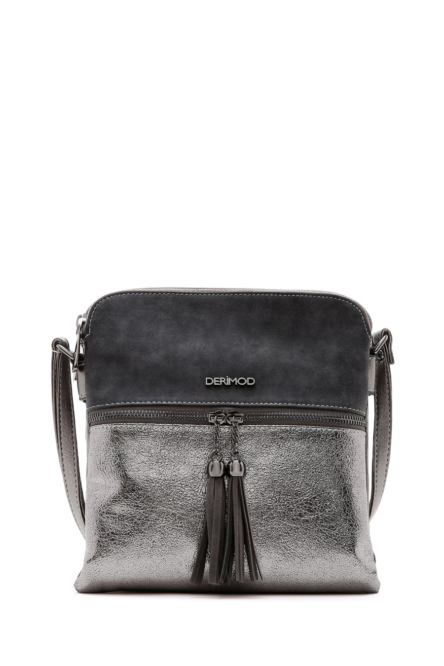 Women's Gray Long Strap Crossbody Bag