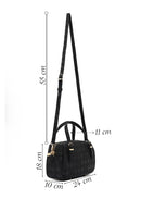Women's Black Long Strap Printed Crossbody Bag | Derimod