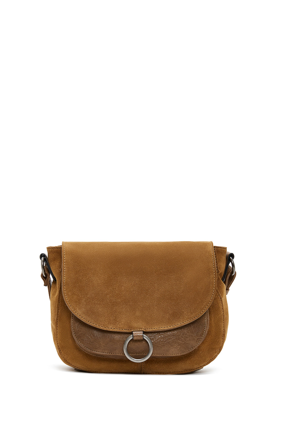 Woman Tan Long Strap Crossbody Bag