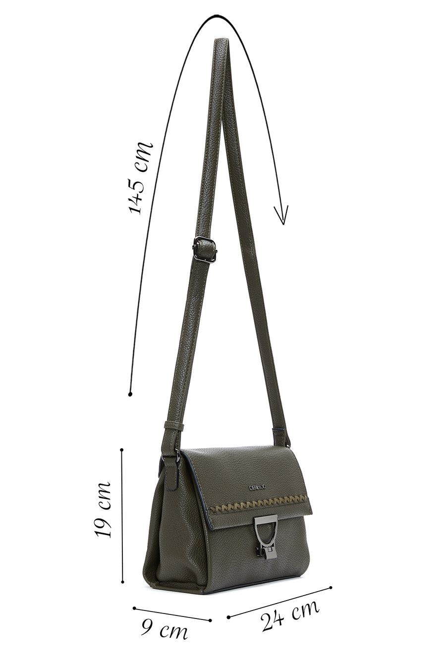 Women's Green Long Strapped Crossbody Bag