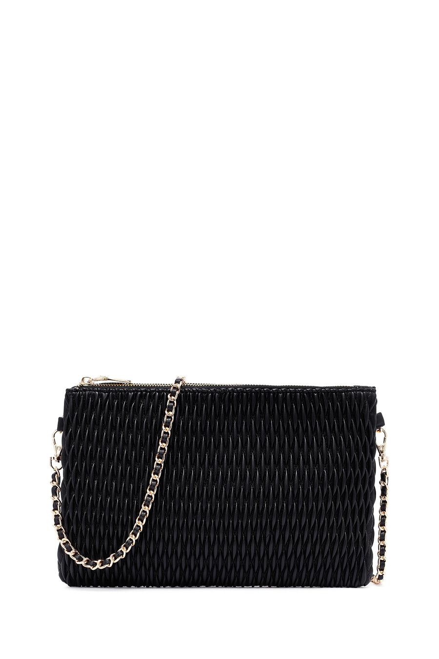 Woman Black Long Chain Strap Printed Clutch Bag 25ABD243118 | Derimod