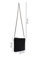 Woman Black Long Chain Strap Printed Clutch Bag | Derimod