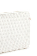 Woman Cream Long Chain Strap Printed Clutch Bag | Derimod