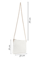 Woman Cream Long Chain Strap Printed Clutch Bag | Derimod