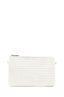 Woman Cream Long Chain Strap Printed Clutch Bag | Derimod