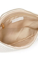 Woman Cream Long Chain Strap Printed Clutch Bag | Derimod