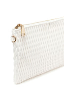 Woman Cream Long Chain Strap Printed Clutch Bag | Derimod