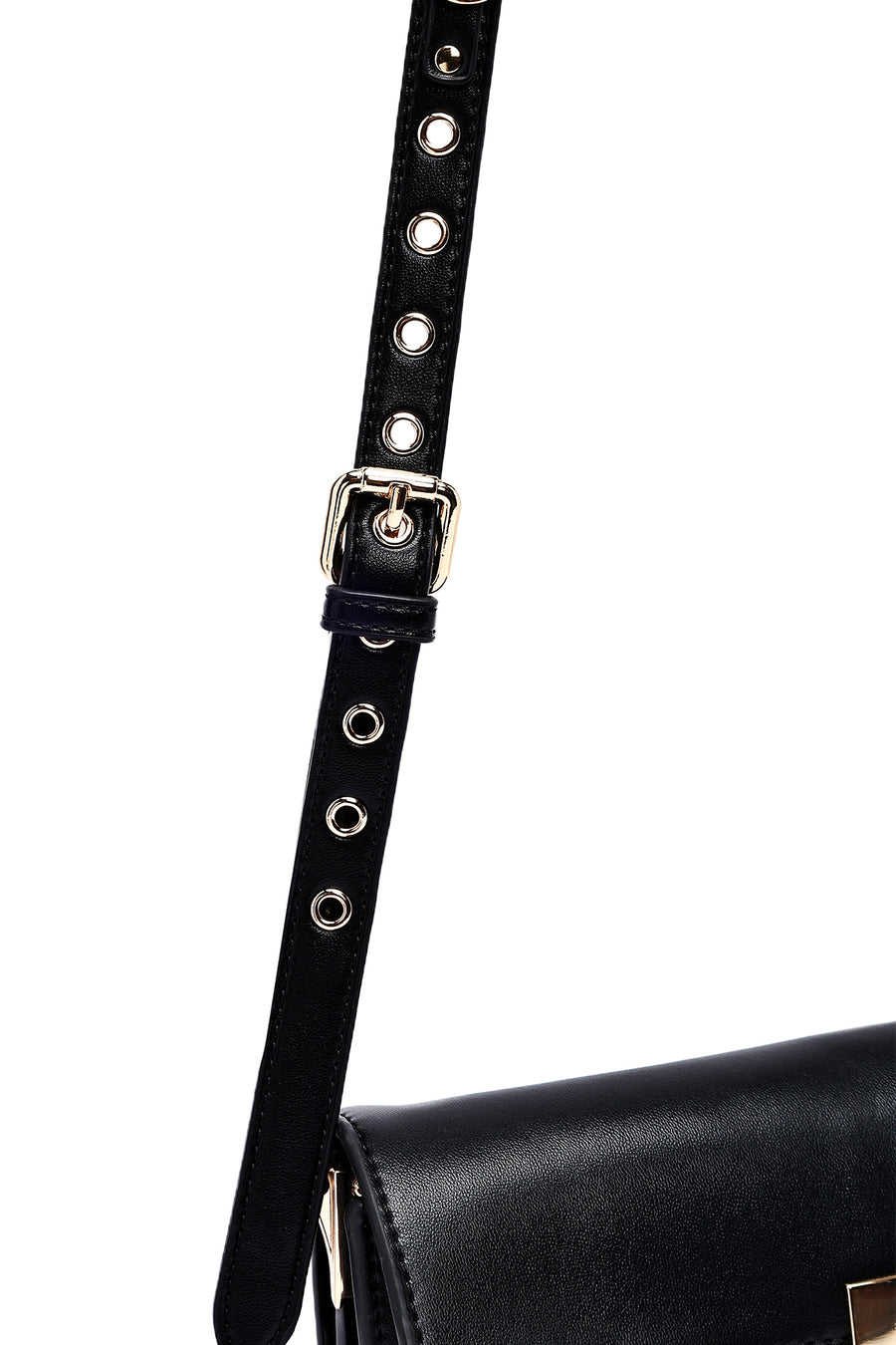 Woman Black Long Strap Crossbody Bag