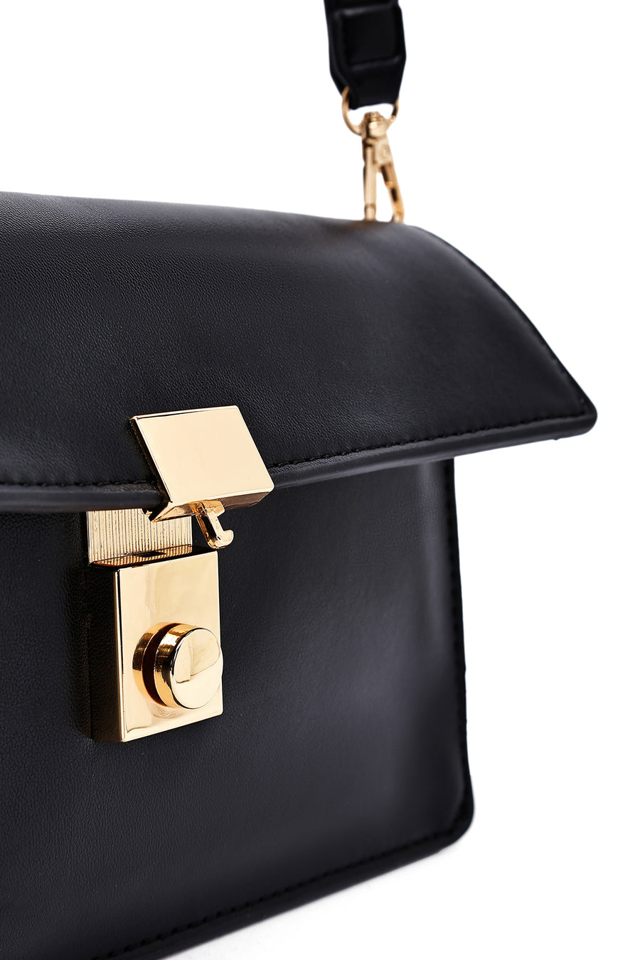 Woman Black Long Strap Crossbody Bag