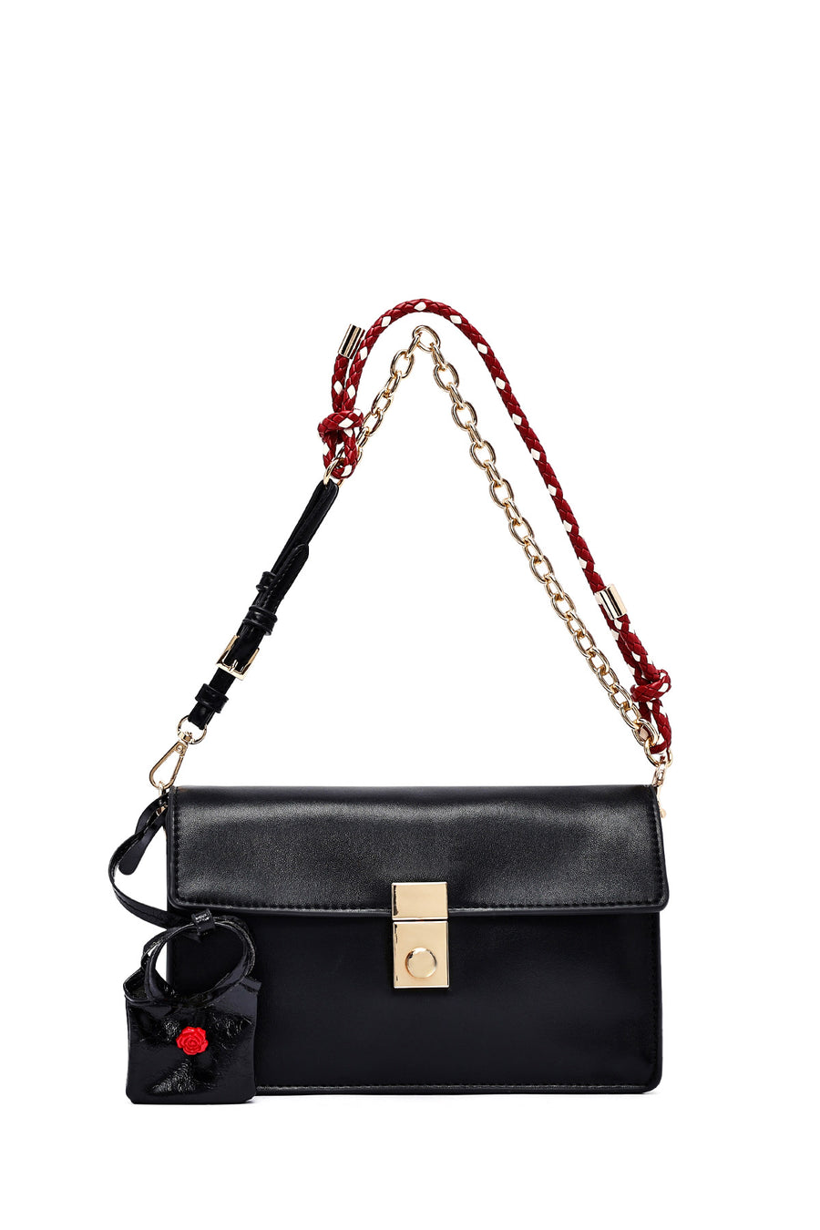 Woman Black Long Strap Crossbody Bag