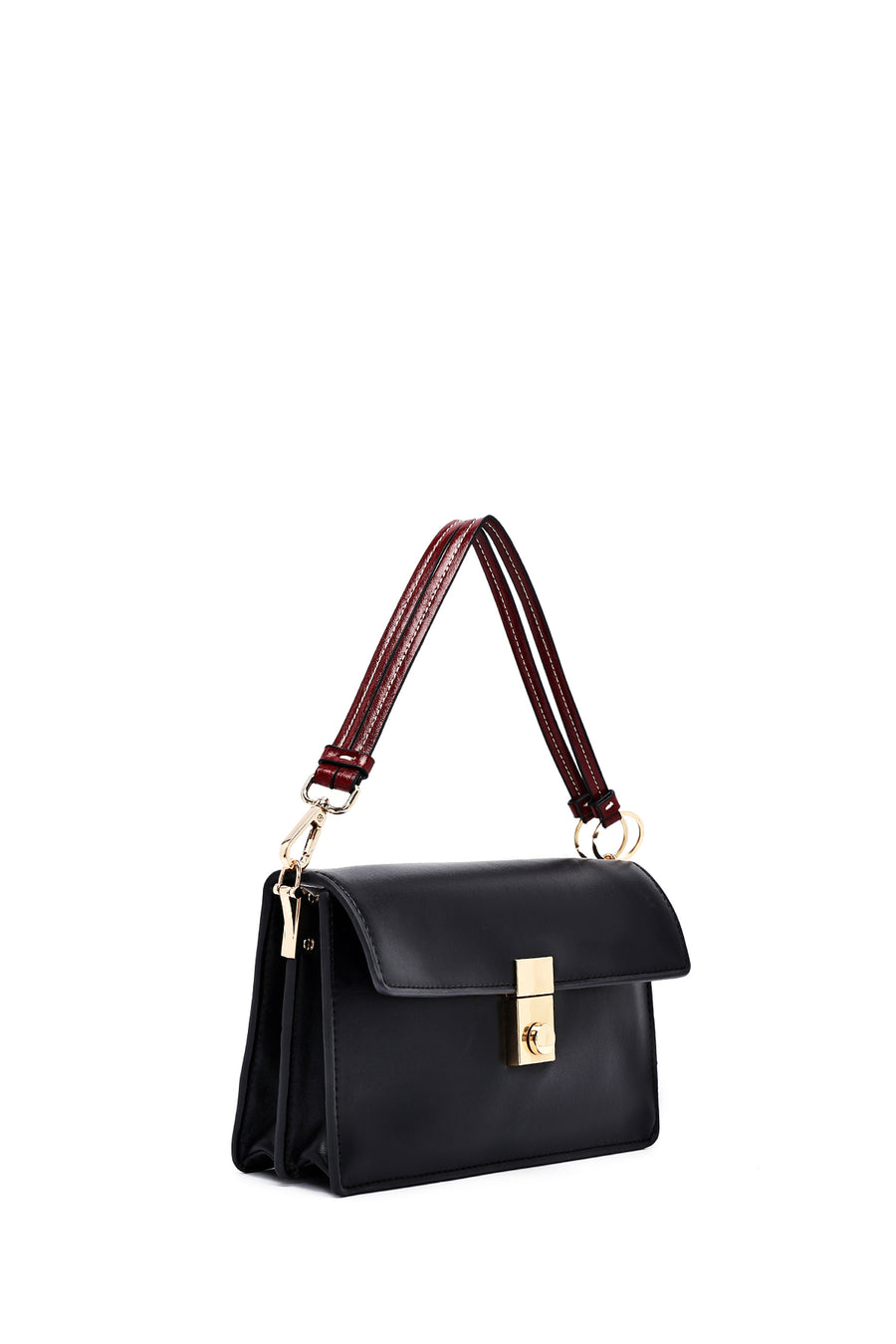 Woman Black Long Strap Crossbody Bag