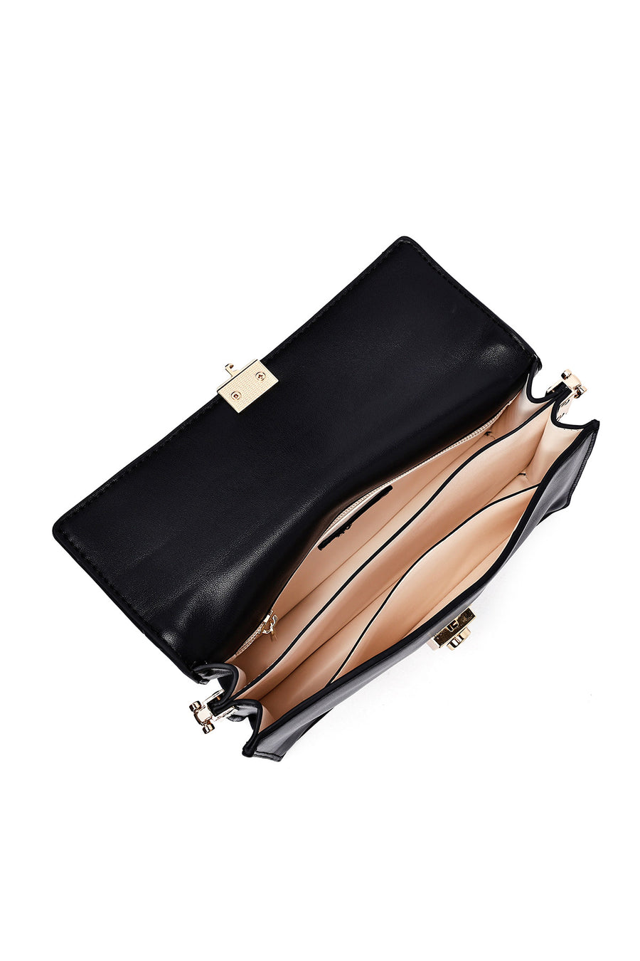 Woman Black Long Strap Crossbody Bag