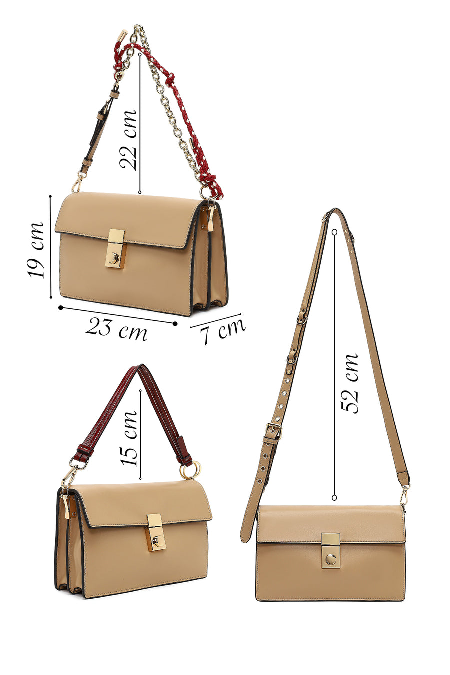 Women's Beige Long Strapped Crossbody Bag