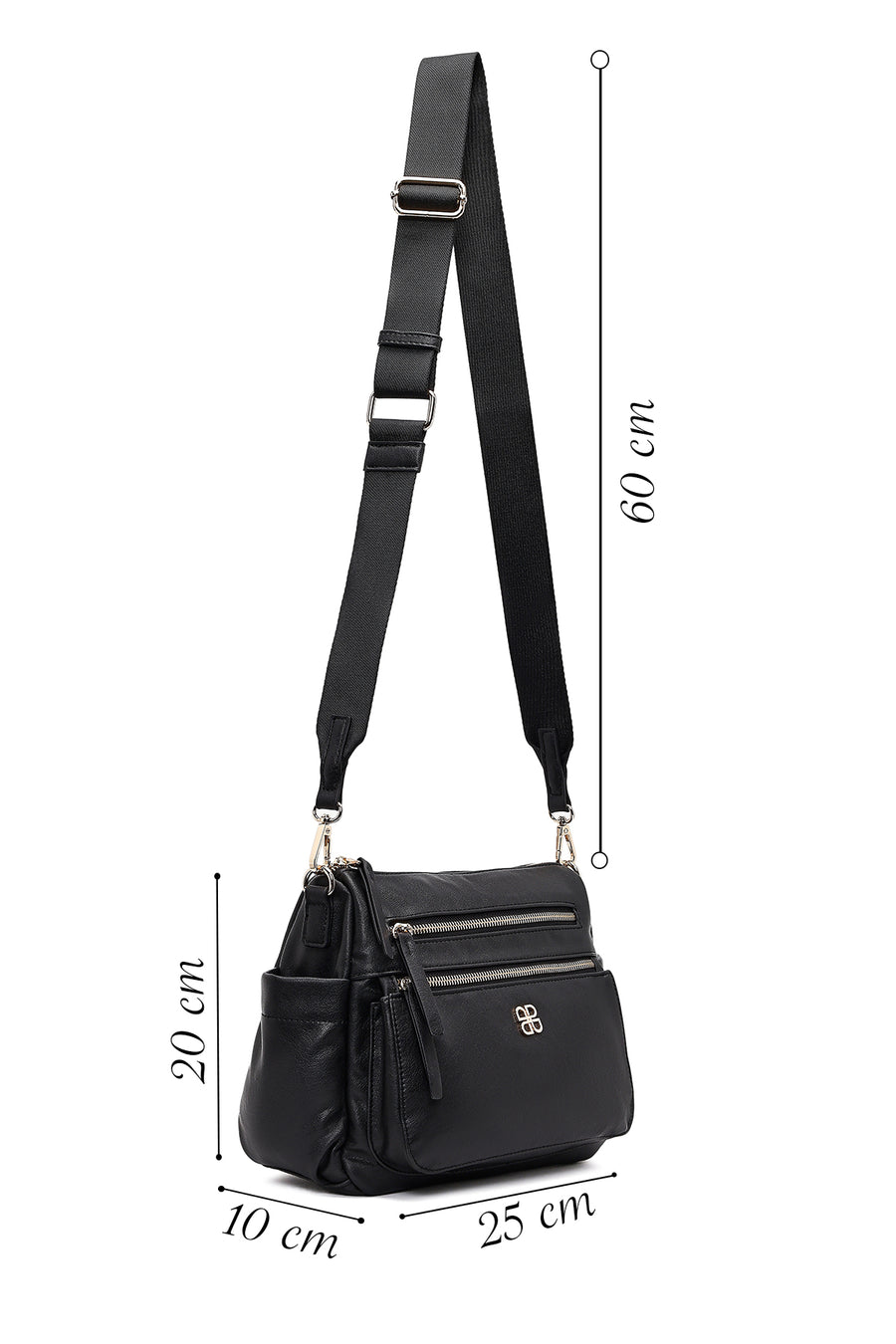 Women's Black Long Strap Crossbody Bag