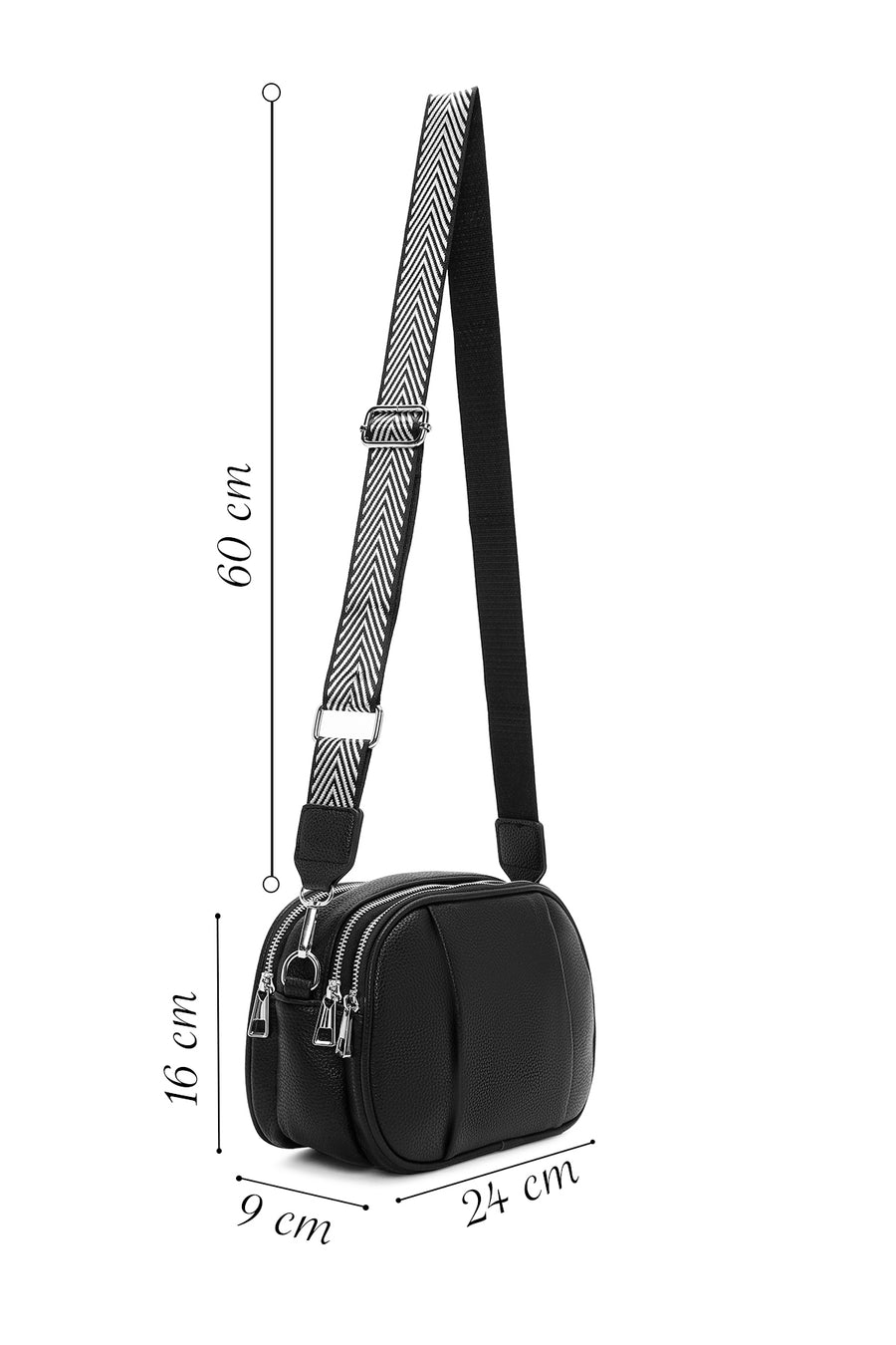 Women's Black Long Strapped Crossbody Bag